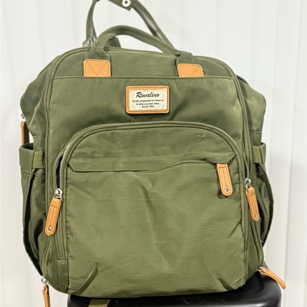 Olive Green Ruvalino Diaper Bag
